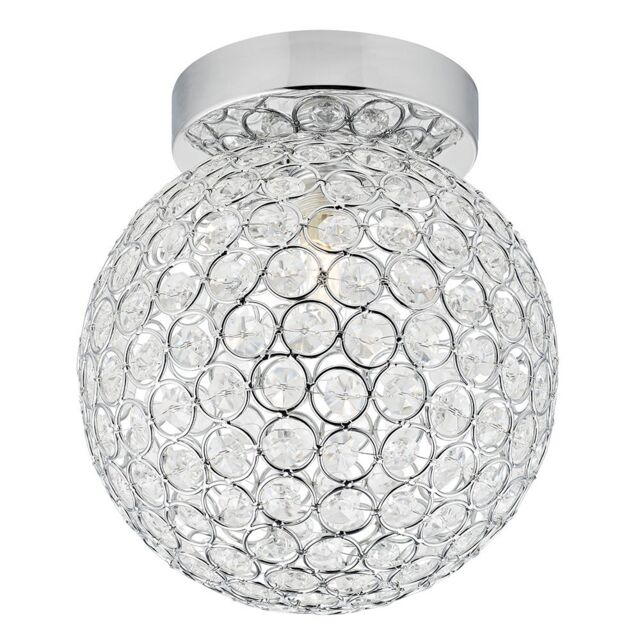 Modern Chrome and Clear Glass IP44 Rated Bathroom Ceiling Light Chrome Chrome 1