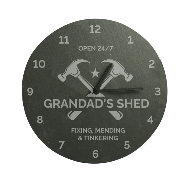 Personalised Tools Slate Clock Black