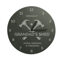 Personalised Tools Slate Clock Black