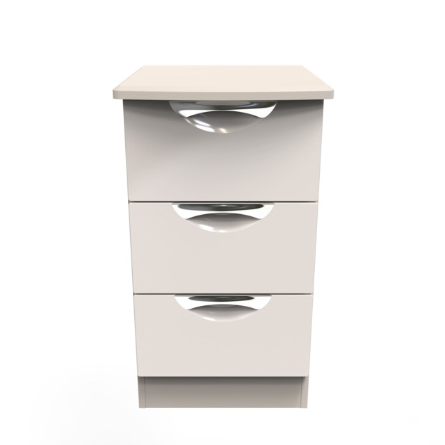 Holborn 3 Drawer Bedside Cabinet in Kashmir Gloss & Kashmir (Ready Assembled) Cream Kashmir Gloss & Kashmir