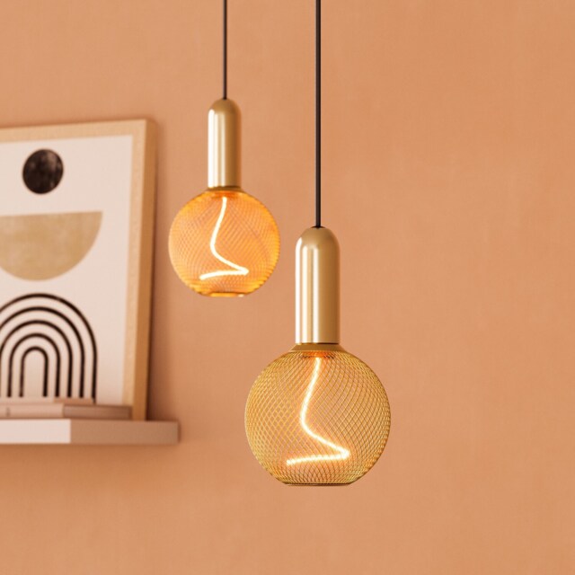 Osram Decor LED Spiral Filament Globe 125 Lamp Bulb Gold 18W Warm White Dimmable