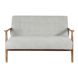 Living and Home Solid Wooden Frame Upholstered Tufted Sofa - Grey Grey