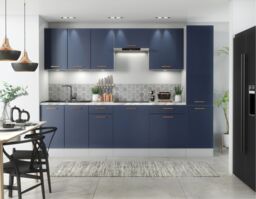 400 Tall Kitchen Larder Cabinet Slim Pantry Unit Navy Blue 40cm Cupboard Nora