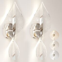 HOMCOM Led Wall Lamp 2 Pack, Modern Indoor Spiral Wall Light, Silver