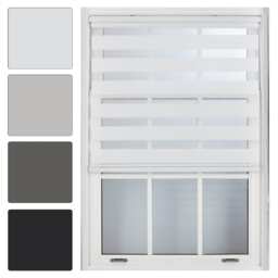 Day and Night Zebra Roller Blind 120cm Wide x 210cm Long White White