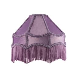 Traditional Victorian Empire Lampshade in Soft Lilac Velvet with Tassels Purple Lilac 1