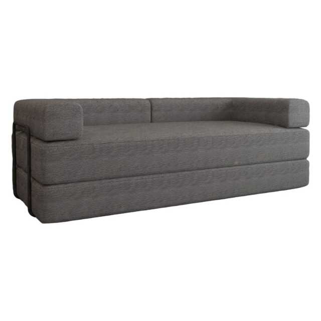 Modern 3 Seater Sofa Bed Convertible Sofa to Bed Sherpa Fabric No Assembly Modern Living Room Furniture