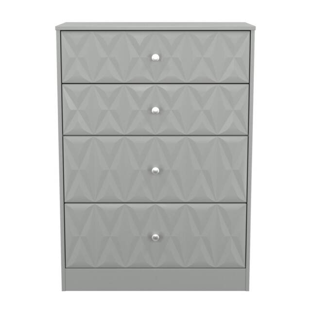 Memphis 4 Drawer Deep Chest of Drawers in Dusk Grey (Ready Assembled) Grey Dusk Grey