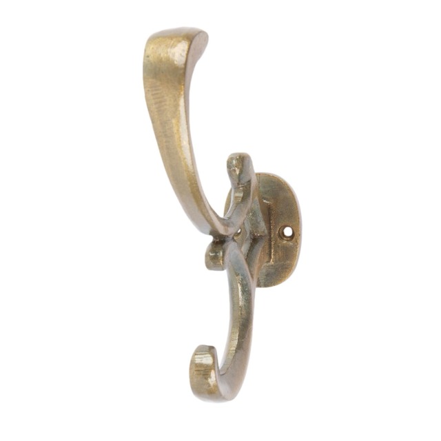 Hammer & Tongs Ornamental Hat & Coat Hook - W30mm x H130mm - Brass