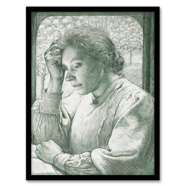 Richard Roland Holst Framed Wall Art Pencil Portrait of Henriette Home Décor
