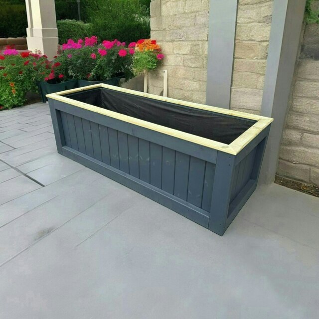 Kent Garden Planter (Painted Planter - Choice of Colours Available) - Pressure Treated Wood - L120 x W60 x H60 cm Multi