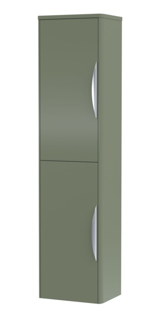 Balterley Wall Hung Tall Bathroom Storage Unit Green Satin Green 1