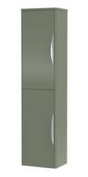 Balterley Wall Hung Tall Bathroom Storage Unit Green Satin Green 1