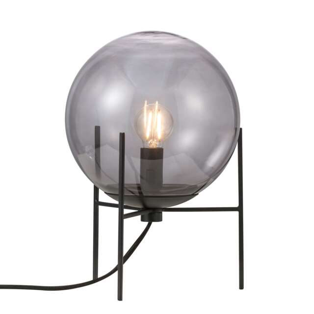 Nordlux Alton Indoor Table Lamp Black Glass E14 Hand Blown - Mains Powered, IP20