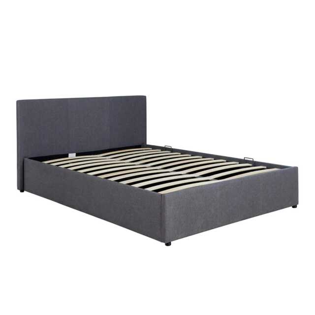 Ottoman Side Lift Storage Bed Small Double Hopsack Fabric Bed Frame Furniture