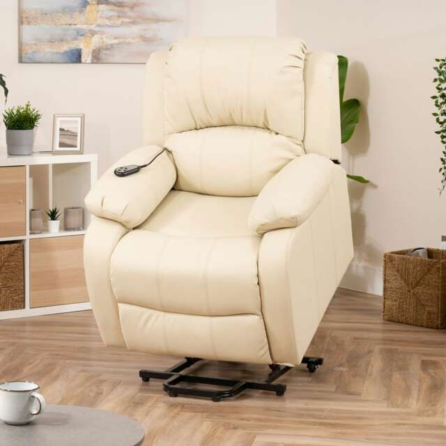 Northfield Dual Motor Massage Heat Riser Recliner Chair - Cream