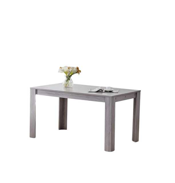 Dining Table Grey Wood Kitchen Place for 6 Seats, Dining Table Only (Grey H75 x L140 x W80 CM) Grey