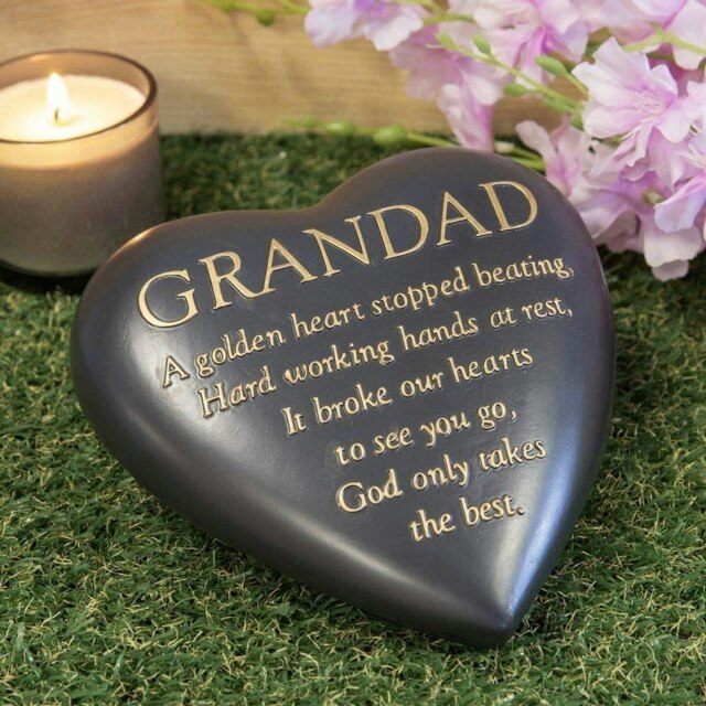 Widdop Thoughts Of You Graveside Dark Grey Heart Plaque - Grandad