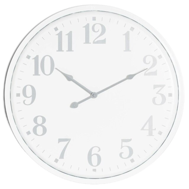 Hill Interiors Aubrey Wall Clock - White - 49cm x 4cm x 49cm