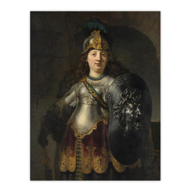 "Bellona Roman Goddess of War Rembrandt Wall Art Poster Print 12X16"""