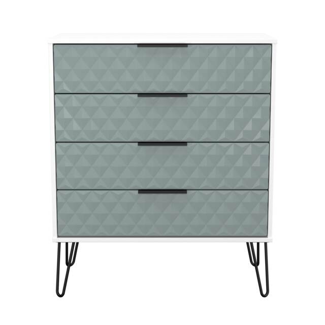 Islay 4 Drawer Chest of Drawers in Duck & White Matt (Ready Assembled) Blue Duck & White Matt