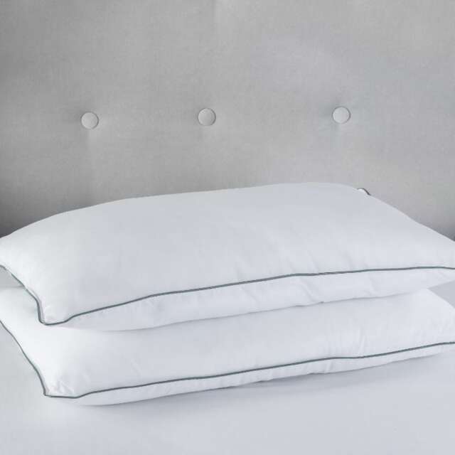 Luxury Duck Feather And Down Pillow Pair 100% Cotton Cover White