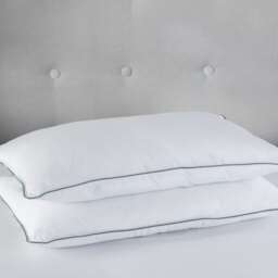 Luxury Duck Feather And Down Pillow Pair 100% Cotton Cover White