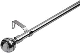 19 mm Extendable Metal Curtain Poles, Chrome (Cage Finials, 210 - 320 cm)