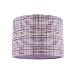 Cross Hatch Design Textured Linen Fabric Lamp Shade in Lilac and White Purple Lilac 1