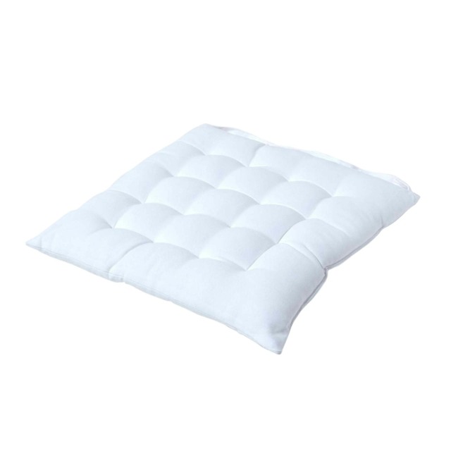 Homescapes Seat Pad Luxury Cotton Indoor Outdoor Garden Dining Cushion White 40 x 40 cm 1