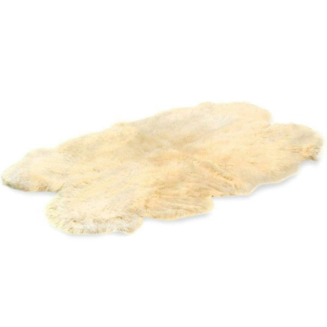 Bowron Sheepskins Natural Sheepskin Rug Large Four Pelt Champagne