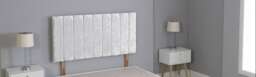 "White Crushed Velvet 9 Panel Headboard White 2FT6 Small Single 20""inch Headboard"