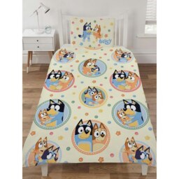 Bluey Happy Cotton Duvet Cover Set - Yellow/Multicoloured - Single Yellow Single