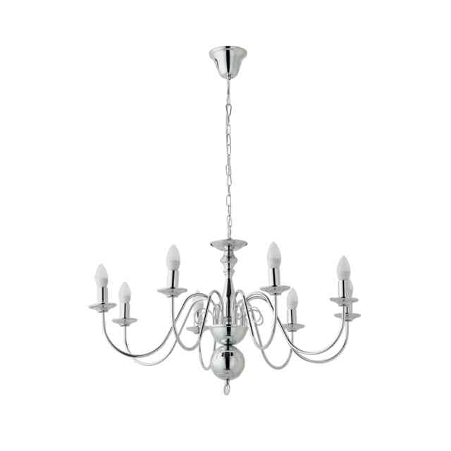 ValueLights Gothica Flemish Style 8 Way Ceiling Light Chrome Chrome