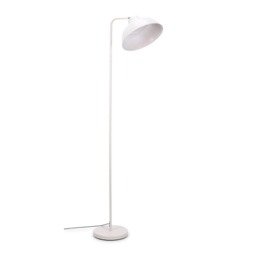 ValueLights Morris White Retro Dome Metal Freestanding Floor Lamp and Bulb