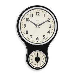 Acctim Kitchen Time Black Wall Clock