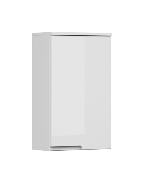 Small Bathroom Cabinet Wall Mounted Storage Unit Slim Single Door Cupboard Handleless Narrow White Gloss Spice