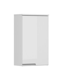 Small Bathroom Cabinet Wall Mounted Storage Unit Slim Single Door Cupboard Handleless Narrow White Gloss Spice