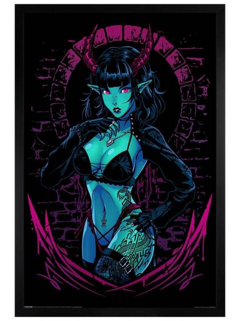 Black Wooden Framed Requiem Collective Jolie Maxi Poster Multi