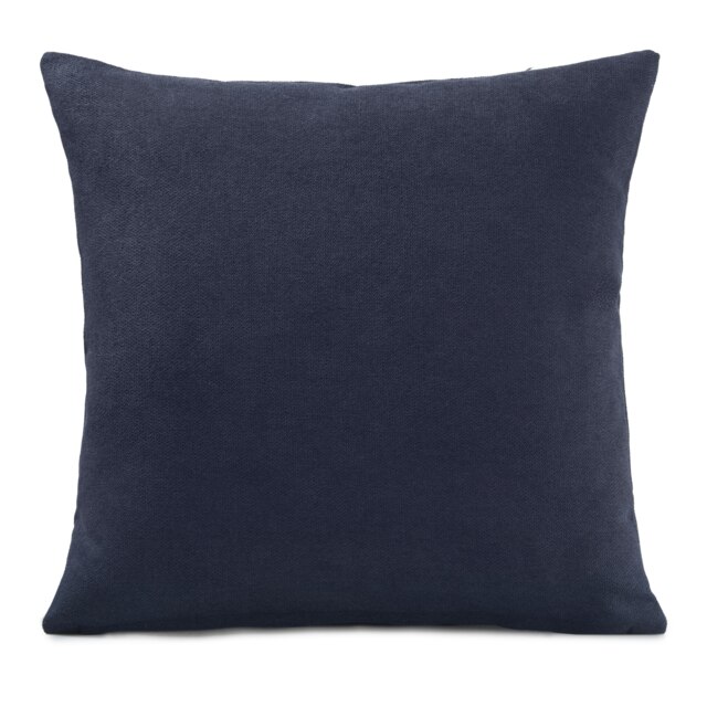 Plain Chenille Velvet 45cm x 45cm Navy Cushion Set of 4 Blue 45cm x 45cm x 10cm 4