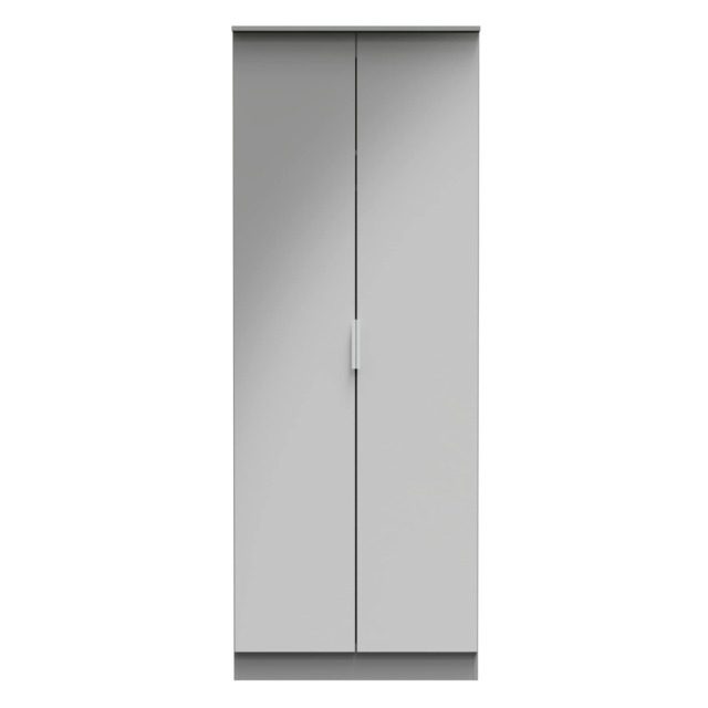 Dover Tall Double Wardrobe in Uniform Grey & Dusk Grey (Ready Assembled) Grey Uniform Grey & Dusk Grey