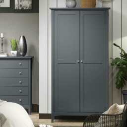 Como 2 Door Wardrobe Shaker Style Bedroom Storage Furniture Modern - Painted Pine Blue Blue One Size 1