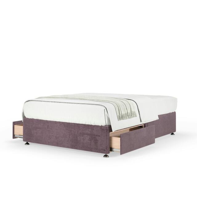 Memory Maestro Memory Foam Mauve Naples Velvet 2 Drawer Divan Set King Size
