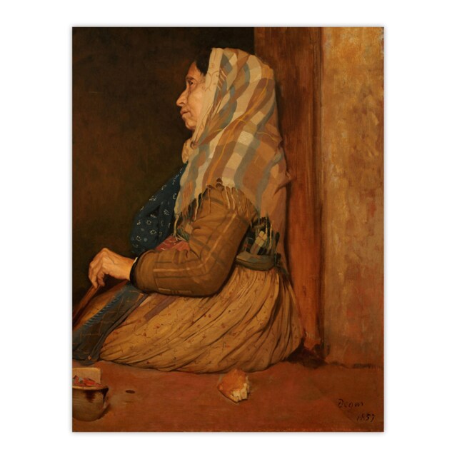 A Roman Beggar Woman Portrait Degas Vintage Huge Wall Art Print 18X24 In