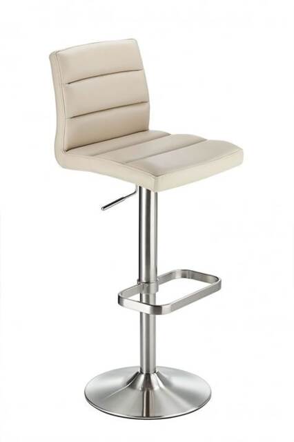 Swank Adjustable Bar Stool Beige Silver