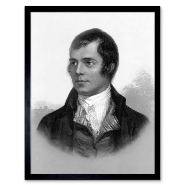 "The Bard Robert Burns Ayr Scotland 12x16"" Framed Wall Art Print"