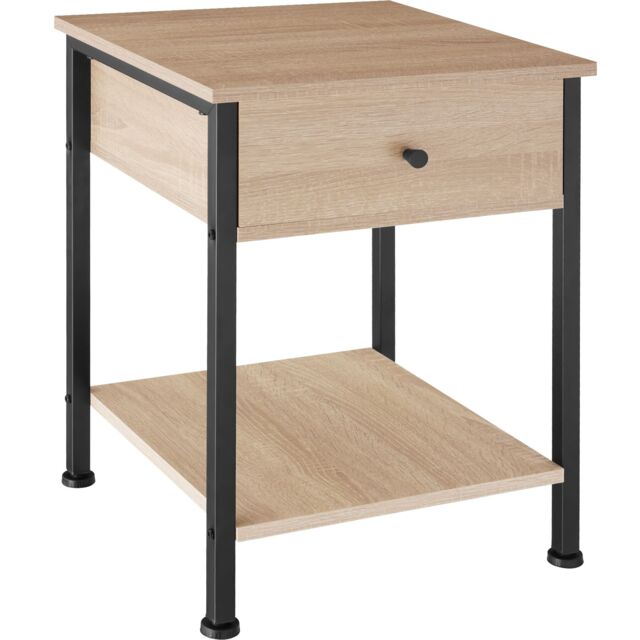 Bedside Table Bradford - classic single drawer nightstand Brown industrial wood light, oak Sonoma 40 x 40 x 55,50 cm 1