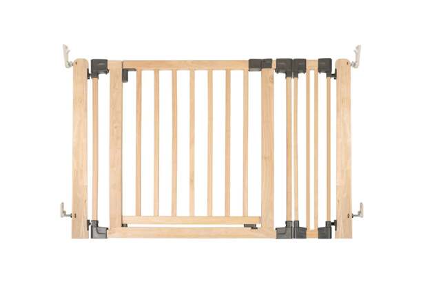Safetots Wooden Multi Panel Room Divider, up to 116cm, Natural Wood, 76cm Tall, Flexible Room Divider for Baby and Toddler Cream Natural