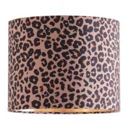 ValueLights Oasis Leopard Print Fabric Gold Shade and Bulb