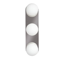 ValueLights Orbital Brushed Chrome 3 Way Opal Glass IP44 Bathroom Flush Wall Ceiling Light Chrome